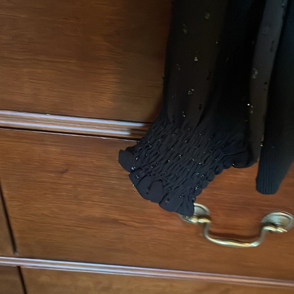 NWT • LOFT • Black Women's Top w sheer sleeves. - Picture 7 of 16